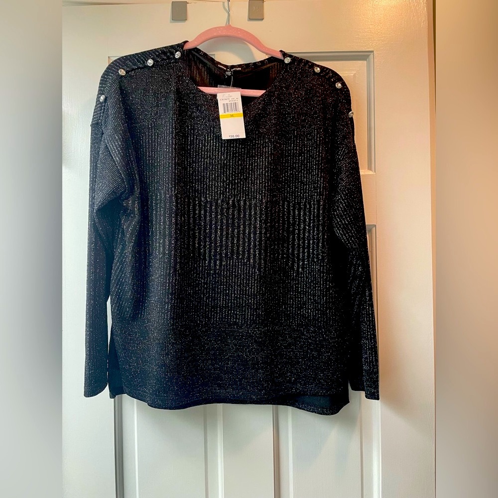 NEW Cable & Gauge metallic thread top. Size M.